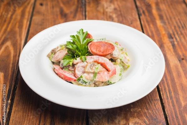 Obraz Plate with snacks on the table in a restaurant