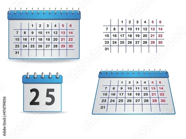 Obraz Monthly calendar with numbers
