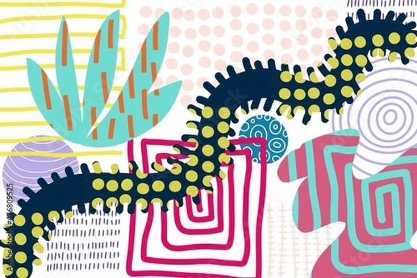 Fototapeta Abstract illustration, modern background, bright print for print, cover, packaging and textiles.