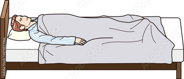 Obraz 睡眠　男性　ベッド　全身