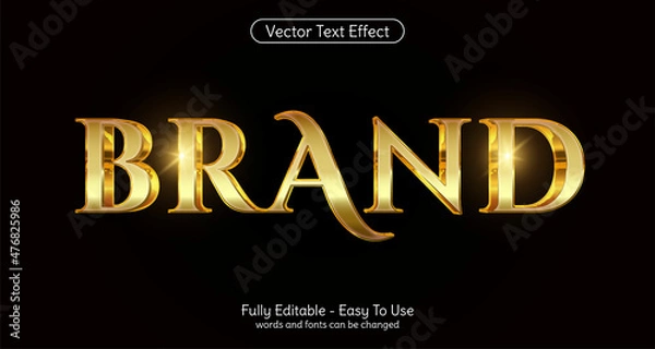 Fototapeta Creative 3d editable text Brand style effect template
