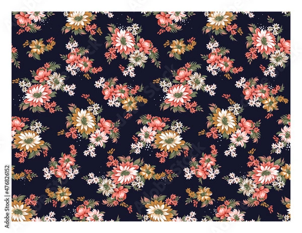 Obraz abstract digital watercolor flower  design pattern on   background