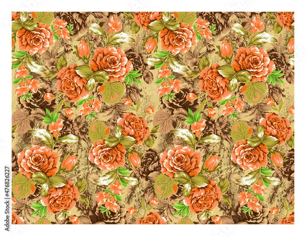 Obraz abstract digital watercolor flower  design pattern on   background