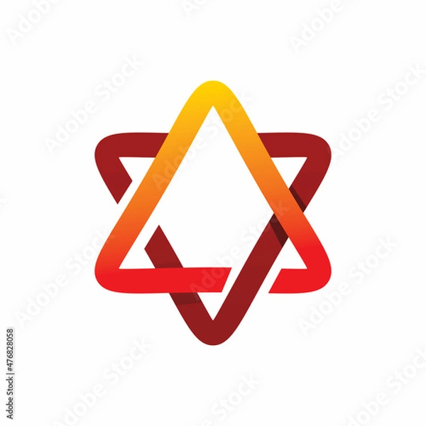 Fototapeta red star color line logo design