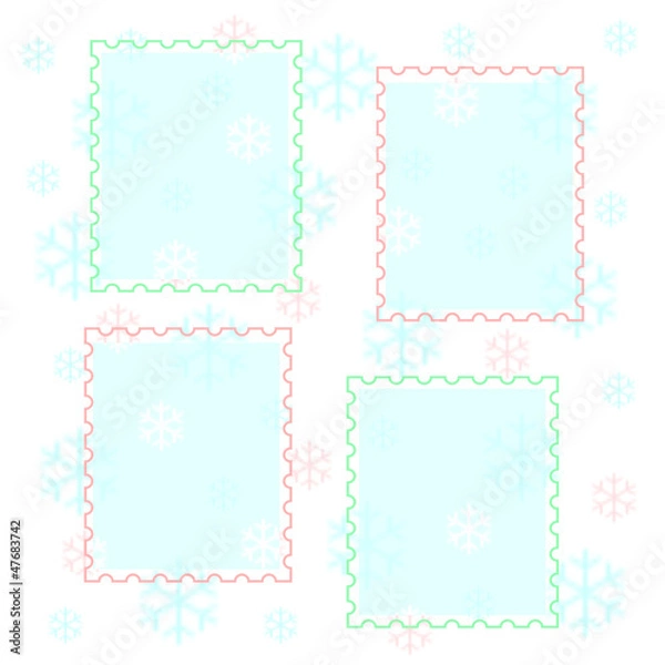 Fototapeta pastel snowflakes scrapbook