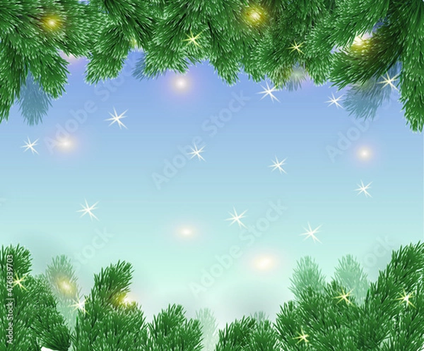 Fototapeta christmas background with fir tree