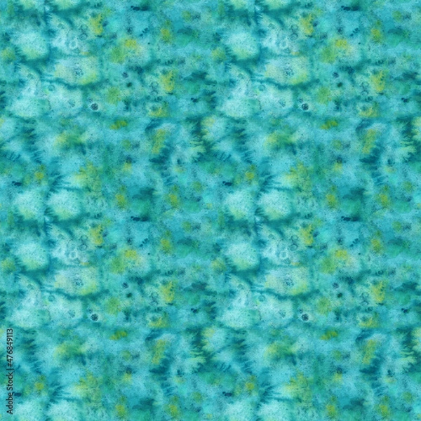 Obraz Seamless texture Watercolor background abstract paper turquoise sea marine blue