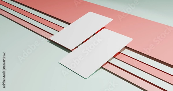 Obraz Business card mockup image modern and flat business card design 3d rendered premium quality image