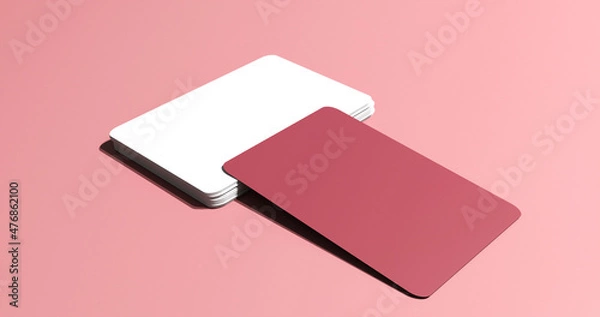 Obraz Pink and white business card mockup image 3d rendered premium quality image flat modern design