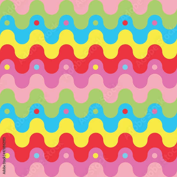 Fototapeta Colorful geometric pattern design for decorating, wallpaper, wrapping paper, fabric, backdrop and etc.