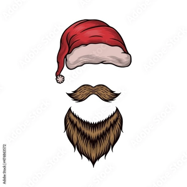 Obraz set of Christmas vector illustration