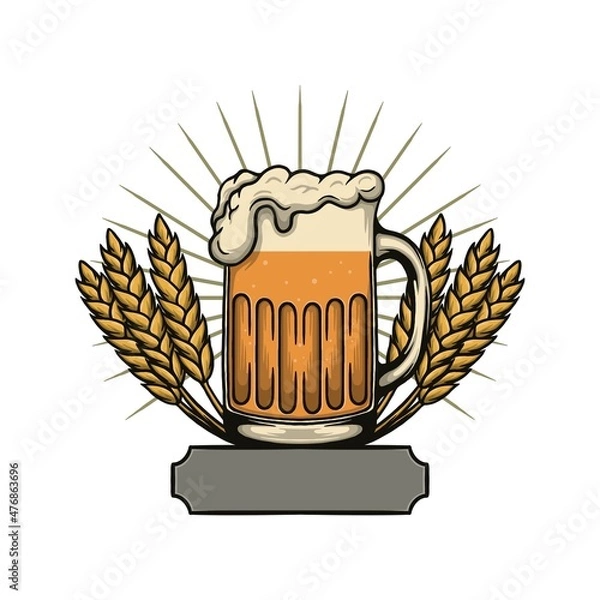 Obraz beer mug with label
