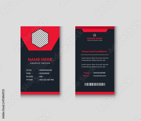 Fototapeta Corporate official id card design professional business identity card design with image