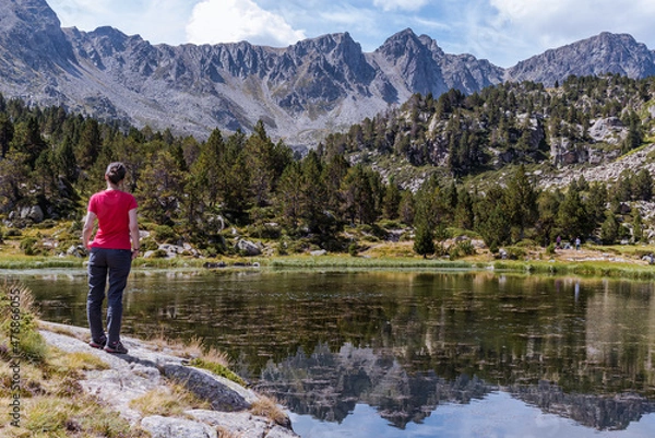 Obraz Hiker on the lake