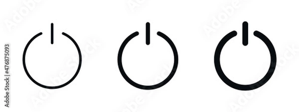 Fototapeta Power icon On Off Buttons, Energy switch sign, Power Switch Icons, Start power button, turn off symbol, shutdown energy icon	
