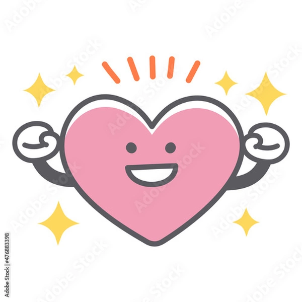 Obraz 元気な心のシンプルで可愛いイラスト