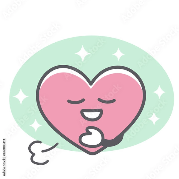 Obraz 落ち着く心のシンプルで可愛いイラスト