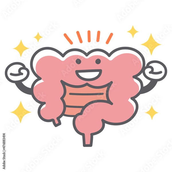 Obraz 元気な腸のシンプルで可愛いイラスト