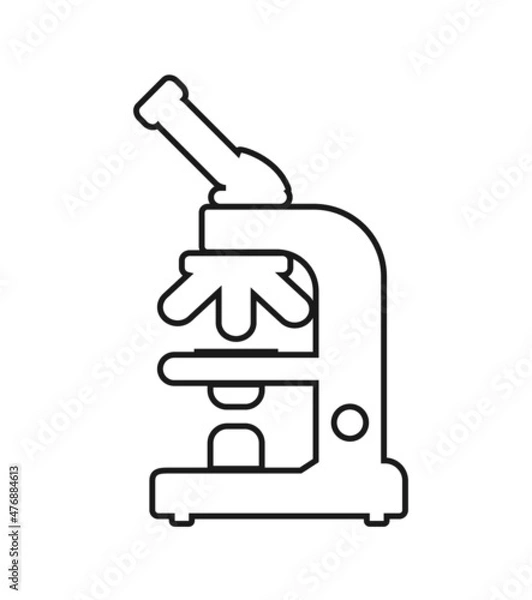 Obraz Microscope thin icon vector illustration