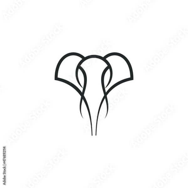 Fototapeta elephant line logo vector simple 
