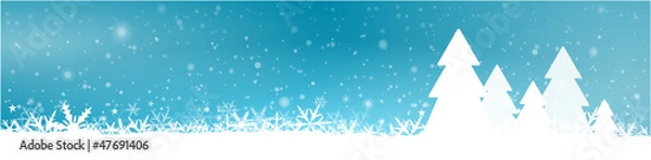 Obraz Blue Winter Background with Trees