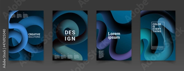 Fototapeta Minimal abstract gradient covers. Geometric future template for flyer, poster, brochure and invitation. Minimalistic colorful cover.