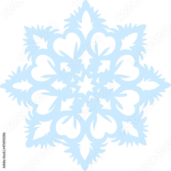 Obraz Ornate paper snowflake silhouette - an element for creativity, design and decoration.