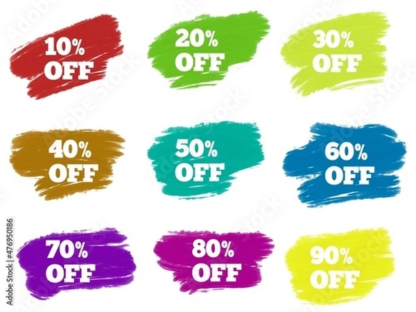 Fototapeta set of labels