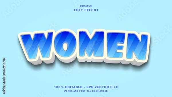 Obraz women cartoon editable text effect