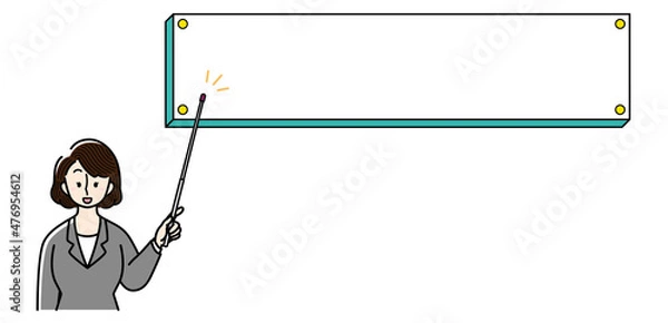 Fototapeta 解説をするビジネスウーマン