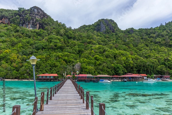 Obraz Clear water of Bohey Dulang, Tun Sakaran Marine park, Borneo