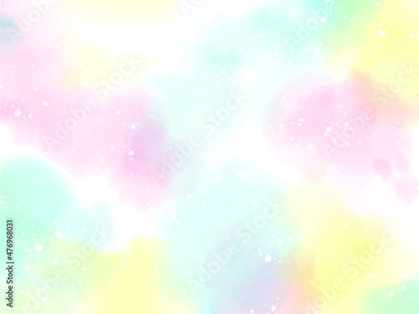 Fototapeta 水彩　グラデーションの背景　パステル　キラキラ