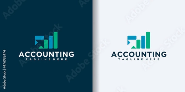 Obraz Flat design accounting logo template
