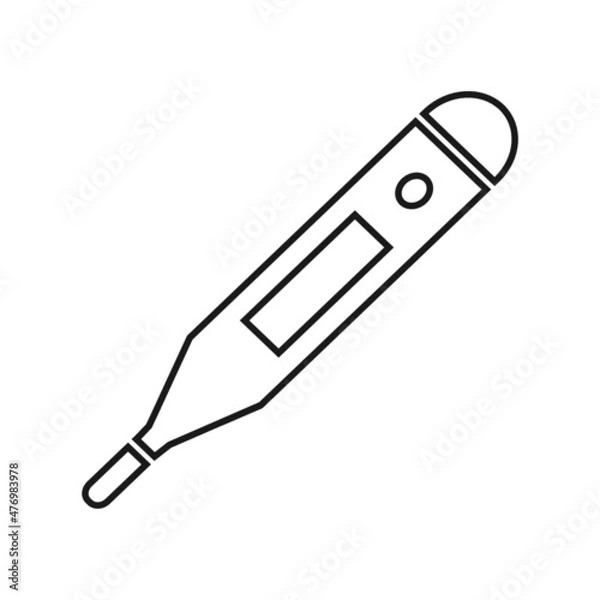 Fototapeta Termometre thin icon on white background