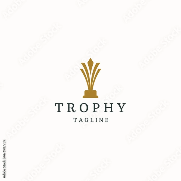 Obraz Trophy logo icon design template flat vector illustration