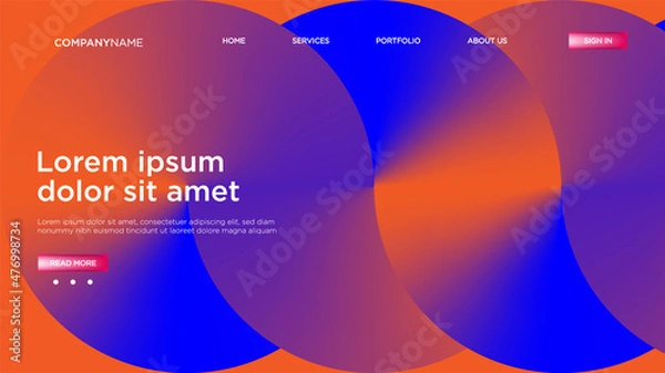 Fototapeta Futuristic Gradient background. Circle gradient shapes composition. Vector illustration.