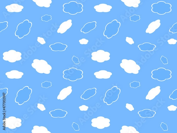 Obraz cloud cartoon character seamless pattern on blue background