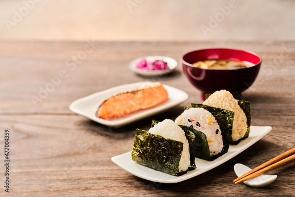 Obraz おにぎり定食