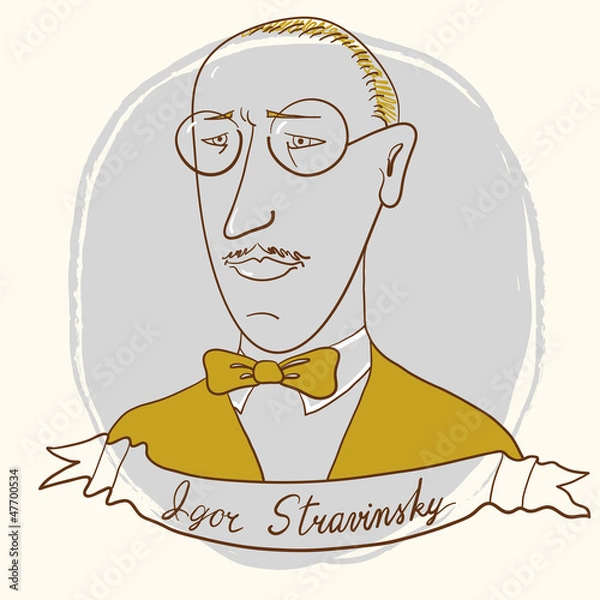 Obraz Vector Portrait Of Stravinsky Igor.