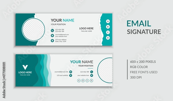 Fototapeta Email signature template and email footer design template