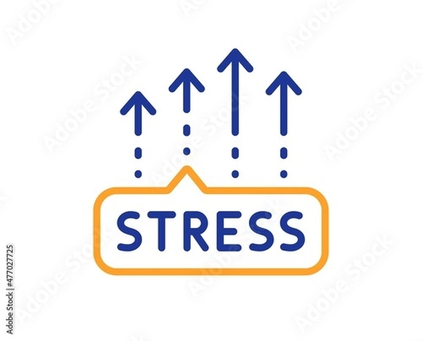 Fototapeta Stress grows line icon. Anxiety depression chat sign. Mental health symbol. Colorful thin line outline concept. Linear style stress grows icon. Editable stroke. Vector