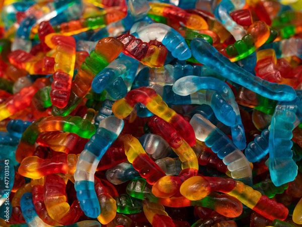 Obraz Children's sweets in the form of colorful snakes