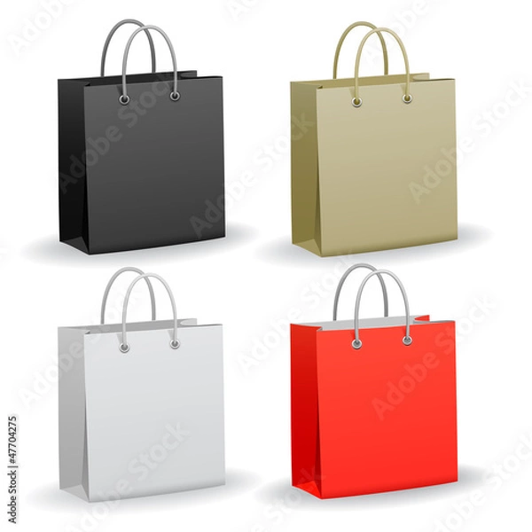 Obraz Set of empty paper shopping bag