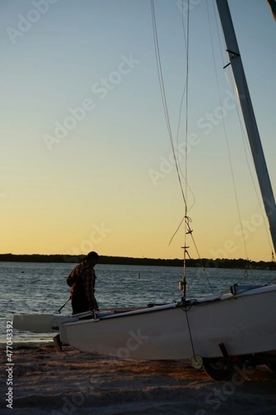 Obraz sailboat at sunset