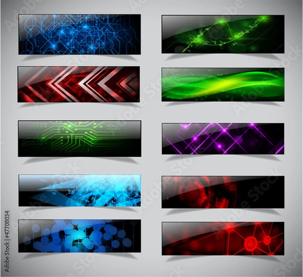 Obraz Horizontal banner set.