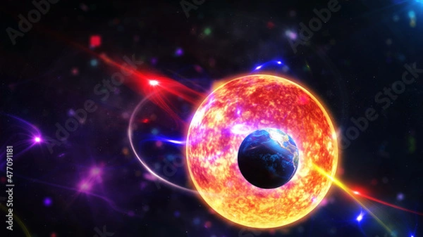 Obraz planet in space and sun