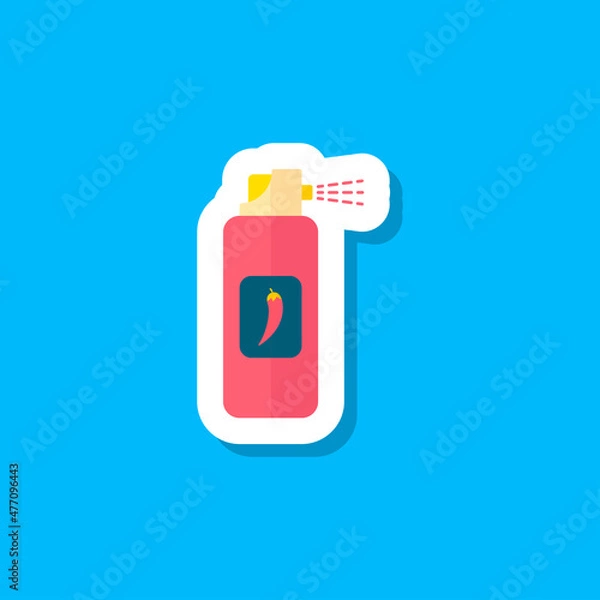 Obraz Pepper spray vector icon, flat design, sticker