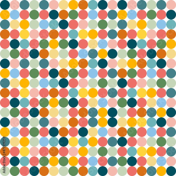 Fototapeta Simply seamless pattern design of polka dots in square frame. Decorating for wrapping paper, wallpaper, fabric, backdrop and etc.