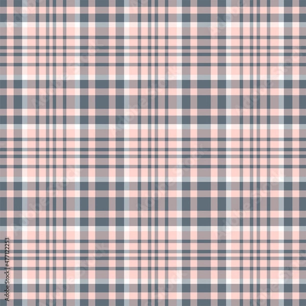 Fototapeta Plaid seamless pattern. Vector background of textile ornament. Flat fabric design.