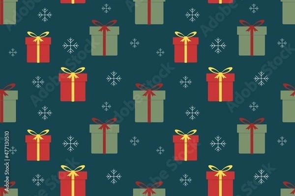 Obraz Christmas Gift Box Seamless Pattern